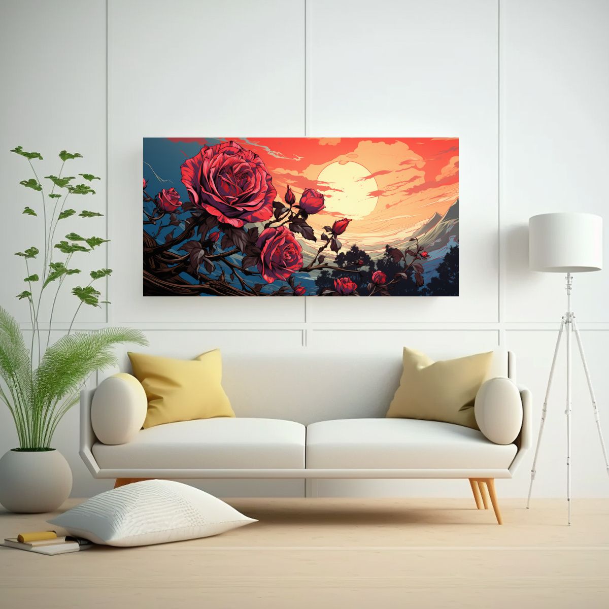 GENERICO - Pinturas Decorativas Arte Espacio Rosa Brote Arte 60x30 Cm