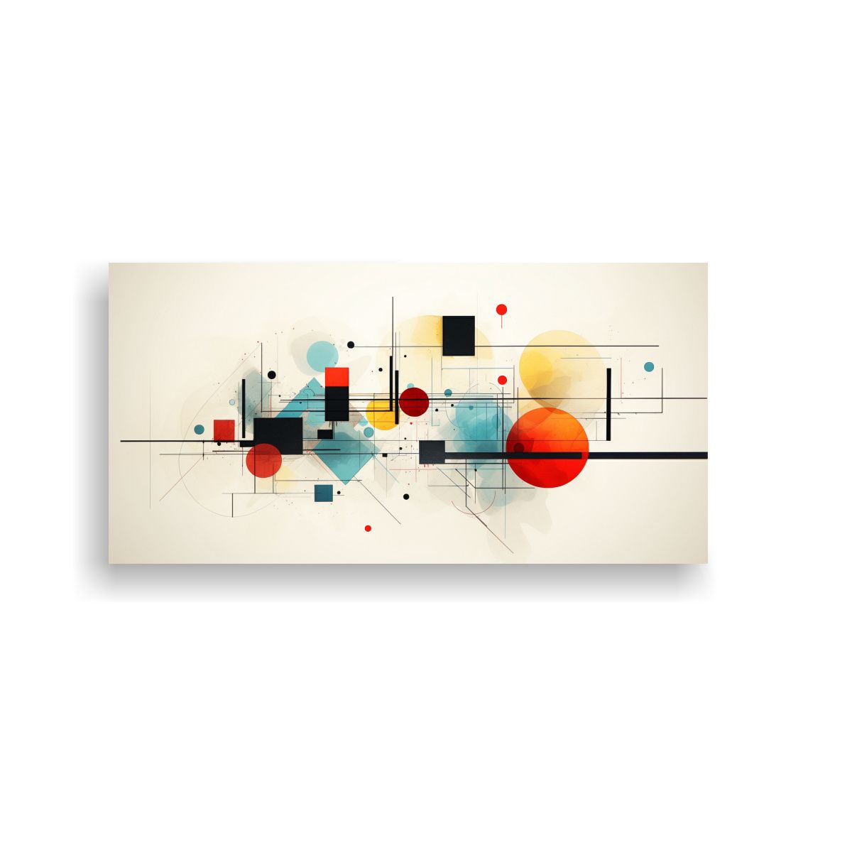 GENERICO - Cuadro Abstracto Contraste Minimalista Moderno 80x40 Cm