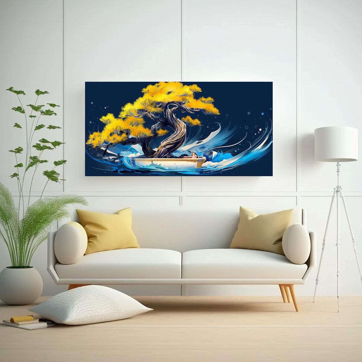 GENERICO - Pintura Decorativa Intensa De árbol De Bonsái 80x40 Cm