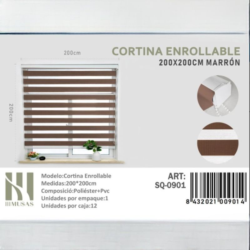 ANGELES DEL HOGAR - CORTINA ROLLER DUO LISA 200CM X 200CM