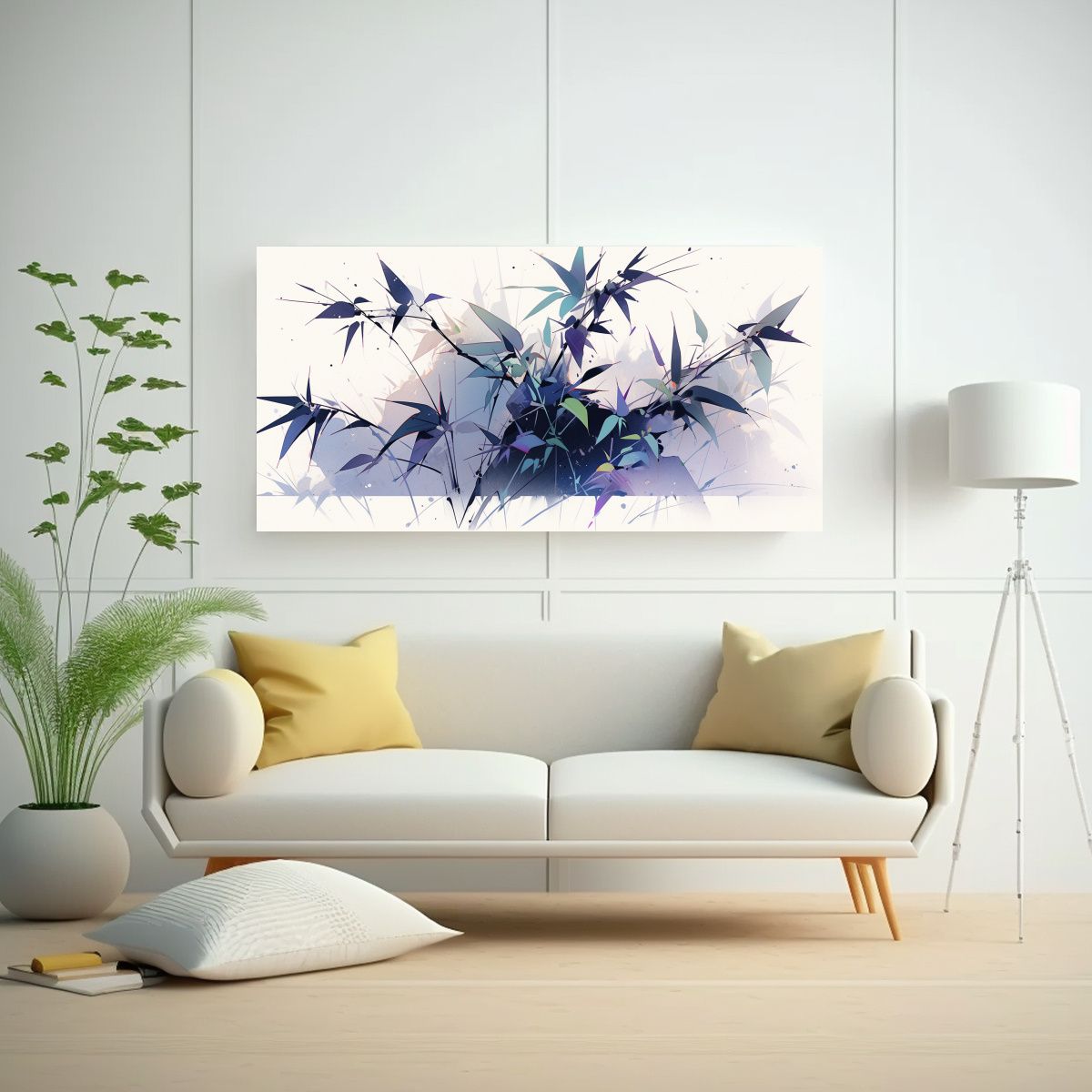 GENERICO - Cuadro Armonía Colores Plantas De Bambú En 80x40 Cm