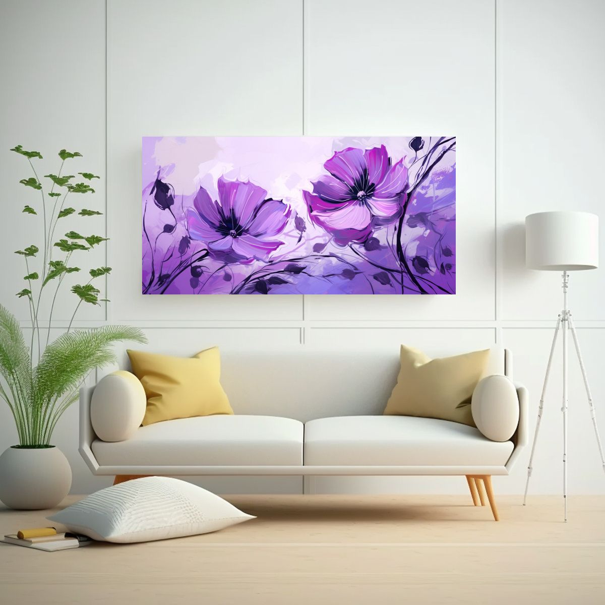 GENERICO - Pinturas Decorativas Con Temática Púrpura Y 100x50 Cm