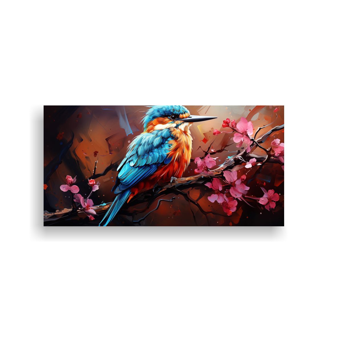 GENERICO - Lienzo Tela Aves Acuarela Colorida Estilo Pintura 100x50 Cm