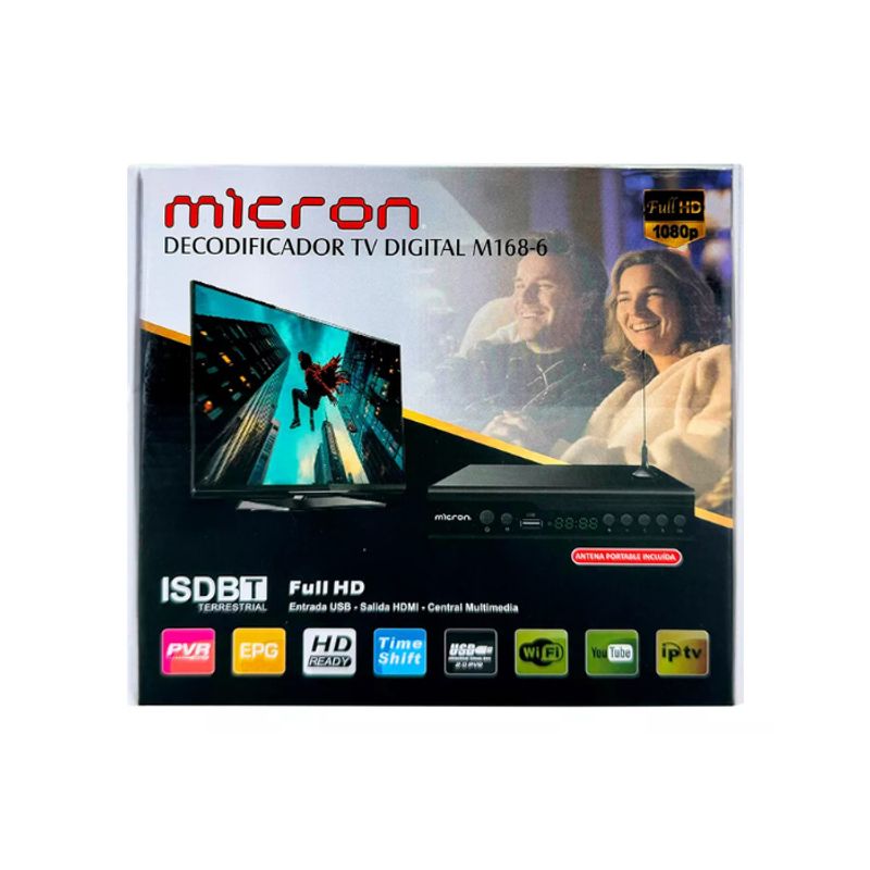 MICRON - Decodificador Receptor Tv Digital Hd Micron Isdb-t
