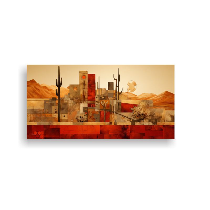 GENERICO - Cuadro Abstracto Composición Estrellada Texturas 80x40 Cm