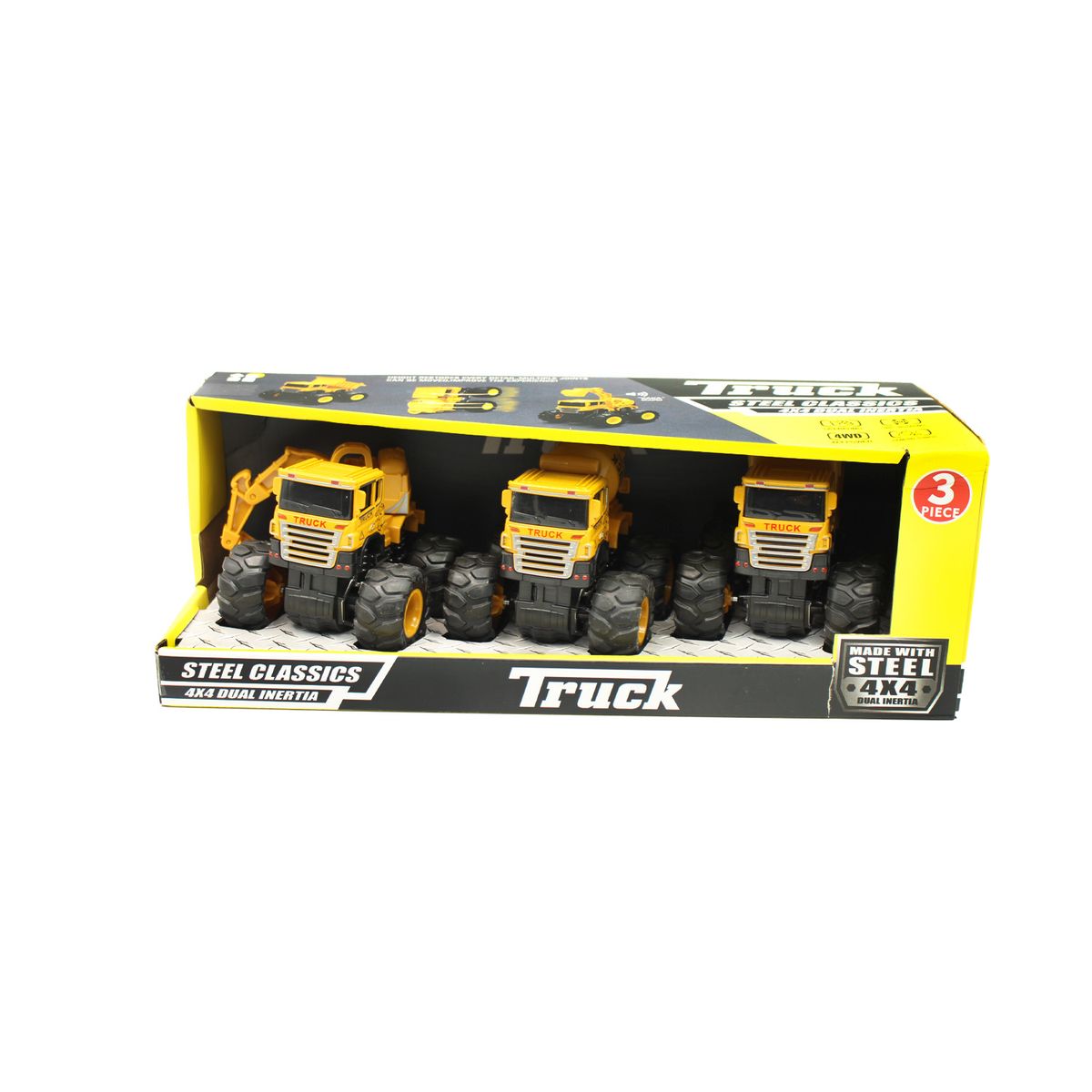 PUNTO STORE - Set 3 Camiones Juguete Construcción A Fricción - PS