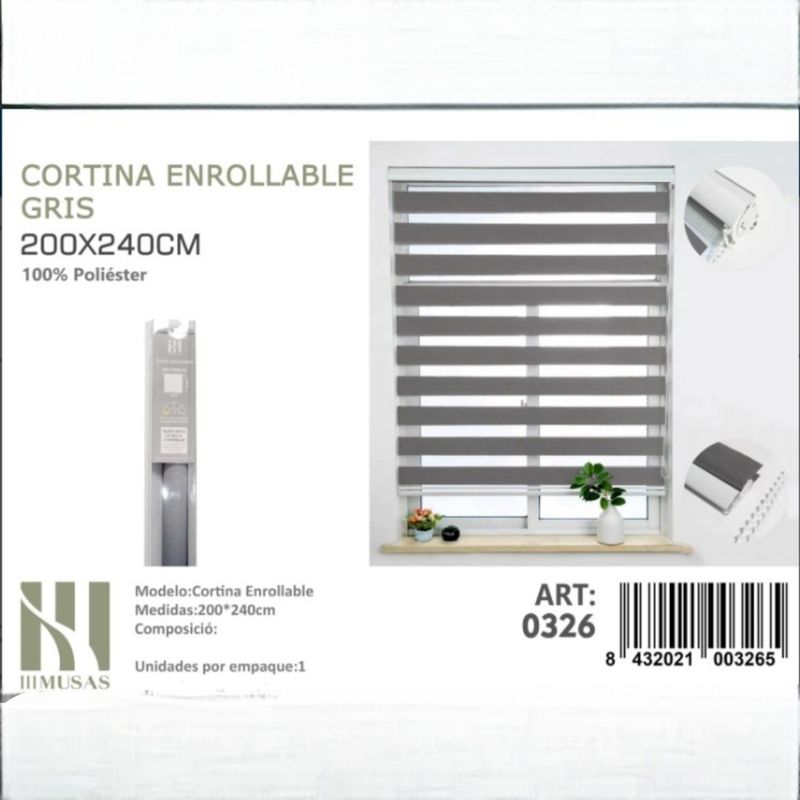 ANGELES DEL HOGAR - CORTINA ROLLER DUO LISA 200CM X 240CM