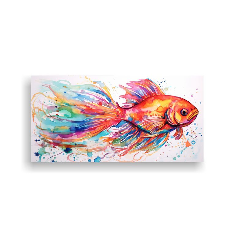 GENERICO - Arte Minimalista Acuario Peces En Colores 100x50 Cm