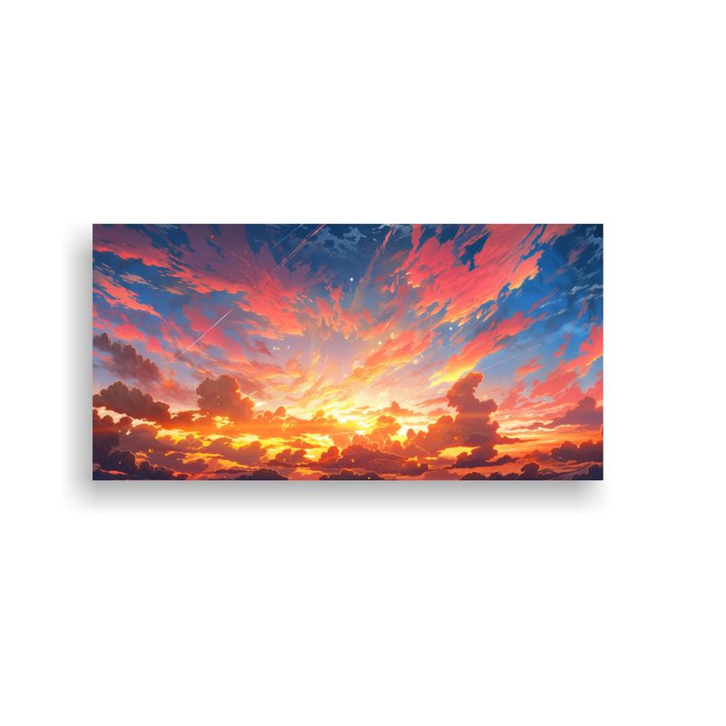 GENERICO - Cuadro Abstracto Amanecer Con Colores Para 100x50 Cm