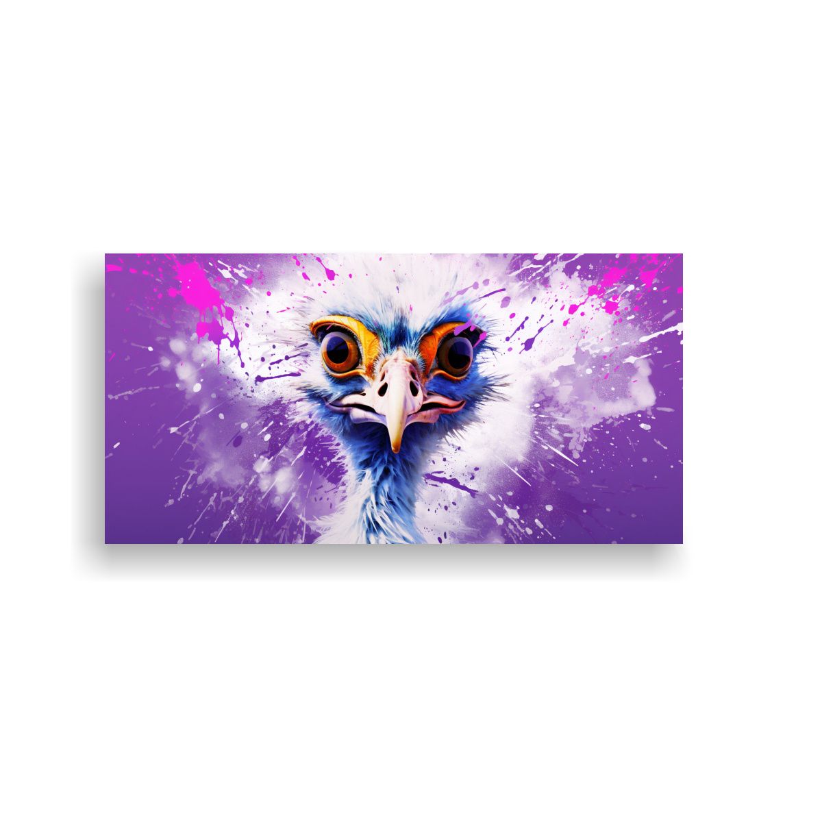 GENERICO - Cuadro Acuarela Estrellados Avestruz En Colores 60x30 Cm