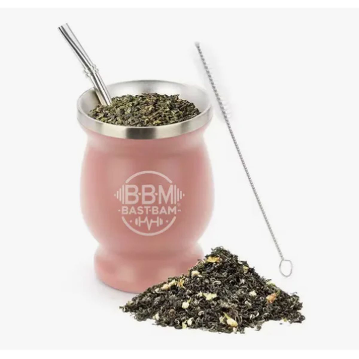 GENERICO - Taza De Con Bombilla Y Cepillos Set Acero Inoxidable 260ml