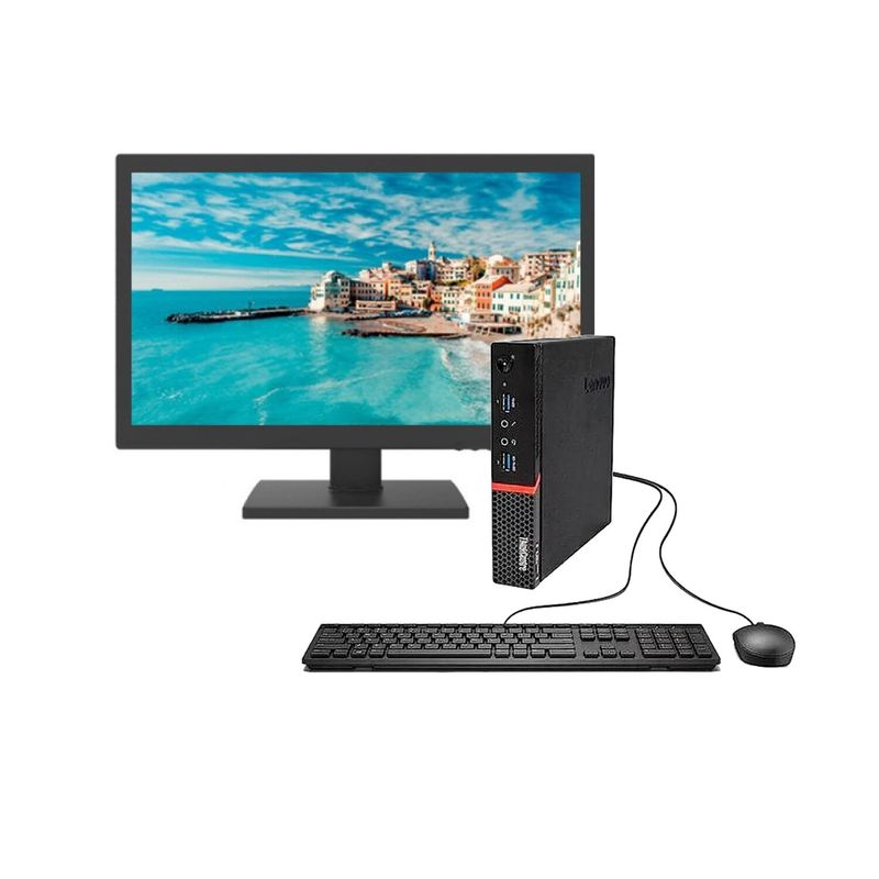LENOVO - KIT MONITOR + MINI PC LENOVO M910Q i5-6ta 16GB 256GB SSD Reacondicionado