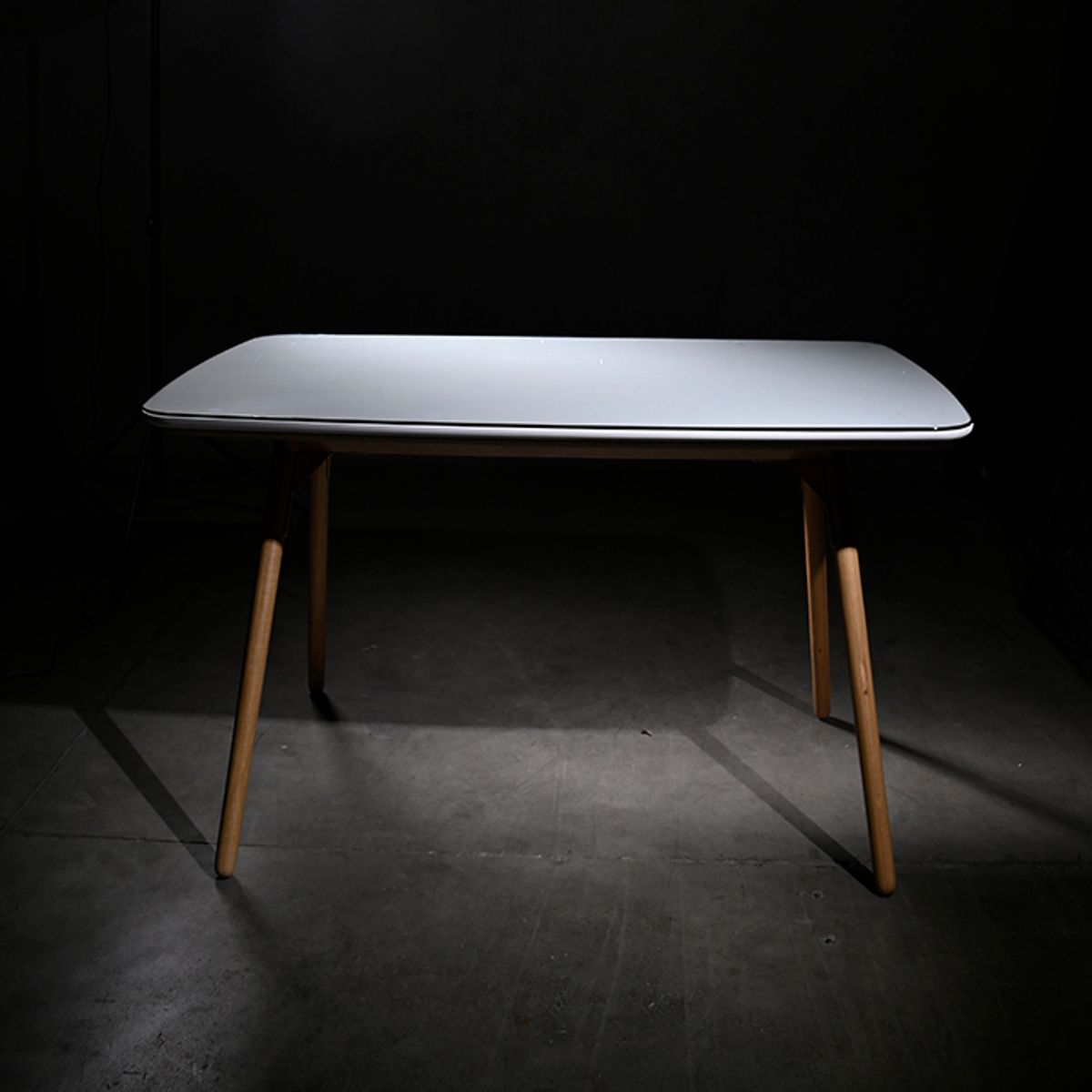 DECOMUEBLES - Mesa Glass Simple Blanca