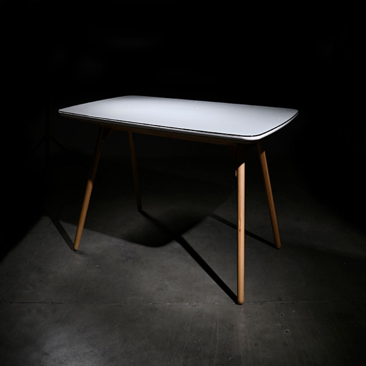 DECOMUEBLES - Mesa Glass Simple Blanca