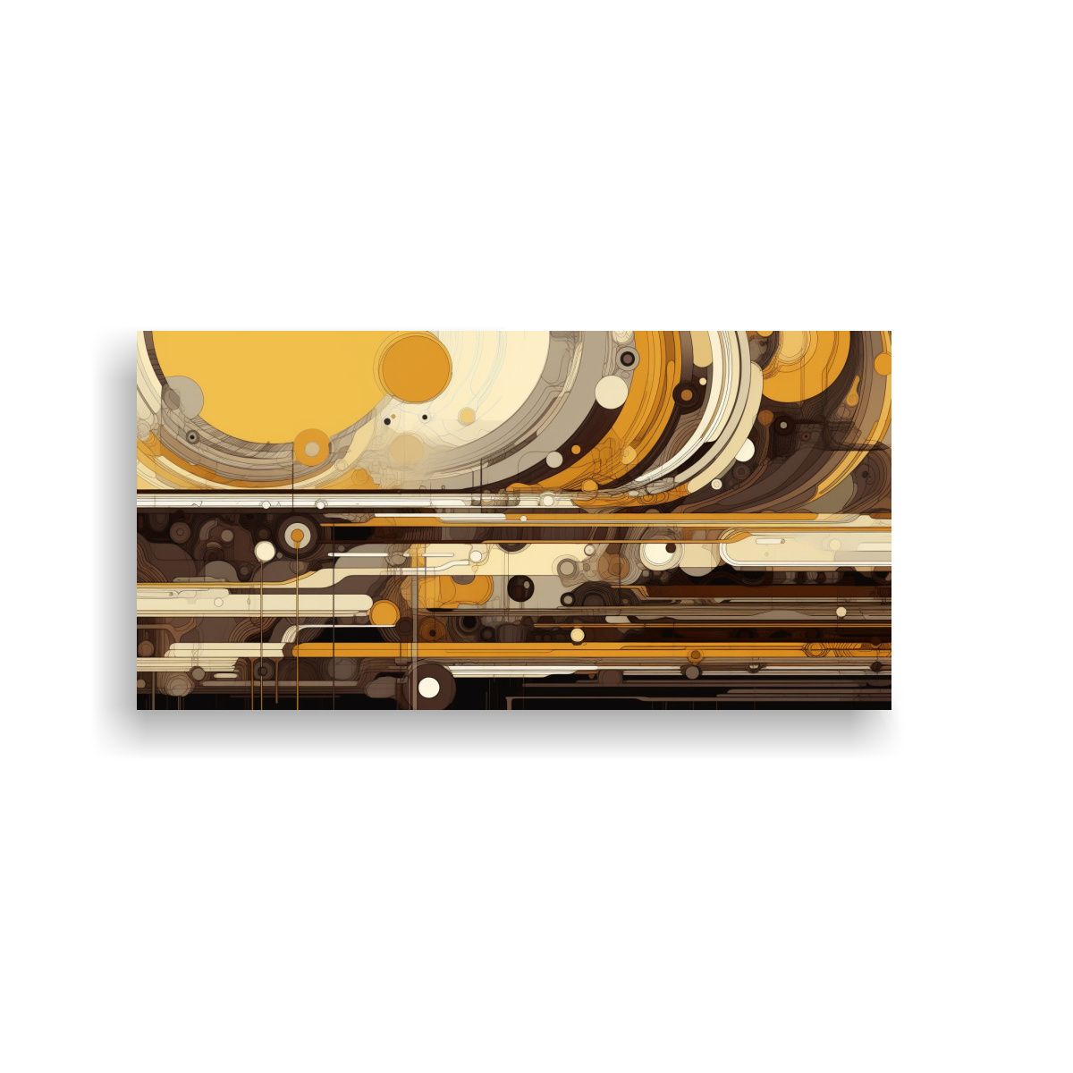 GENERICO - Cuadro Escenario Vintage Scifi Con Líneas 80x40 Cm