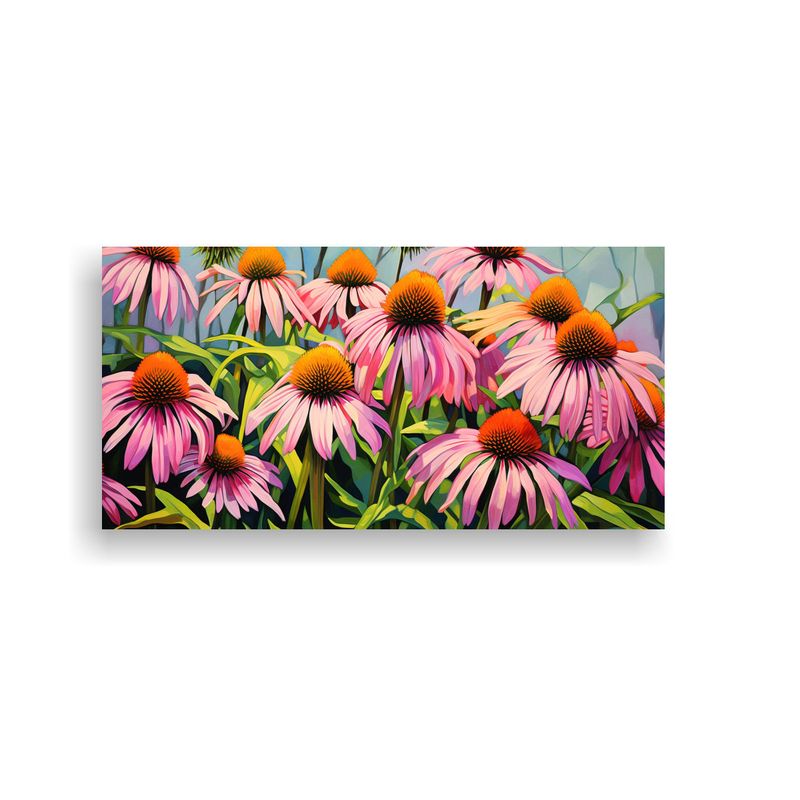 GENERICO - Pintura Abstracta De Coneflower Y Hierbas En 60x30 Cm