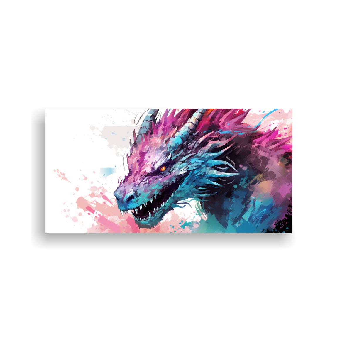 GENERICO - Pintura Bastidor Forma Dragón Colores Pastel 60x30 Cm