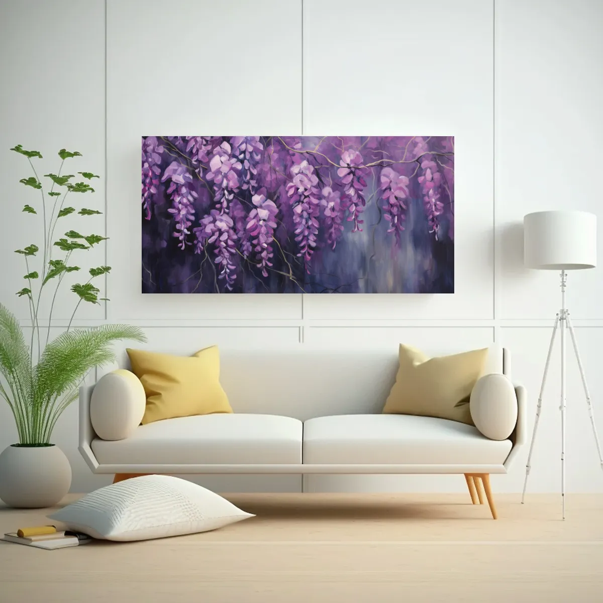 GENERICO - Cuadro Colores Escenario A Wisteria Flores 100x50 Cm