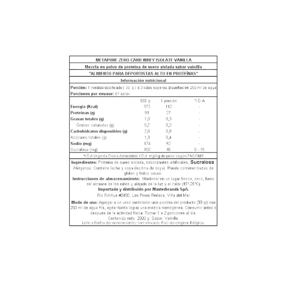 QNT - PROTEINA METAPURE ISO WHEY ZERO FRAMBUESA 2KG - QNT