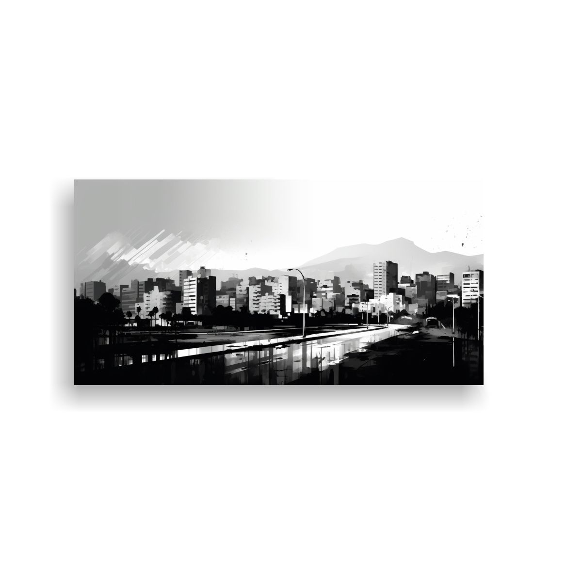 GENERICO - Pinturas Decorativas En Lienzo De Santiago City 100x50 Cm