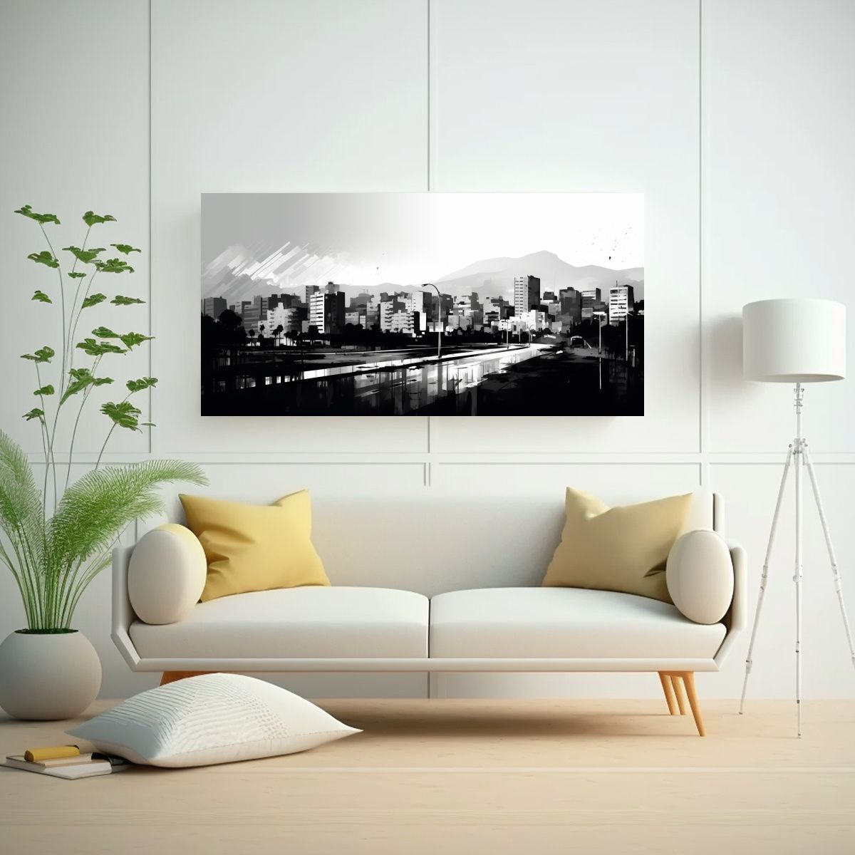 GENERICO - Pinturas Decorativas En Lienzo De Santiago City 100x50 Cm