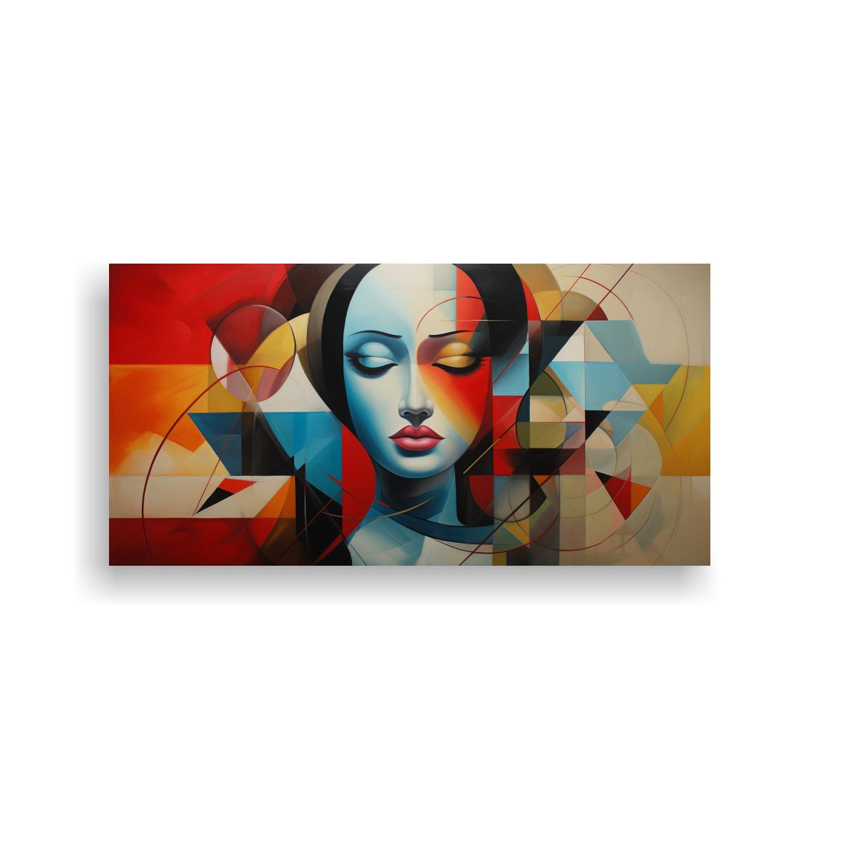 GENERICO - Pinturas Abstractas Figuras Geométricas Cuadro 100x50 Cm