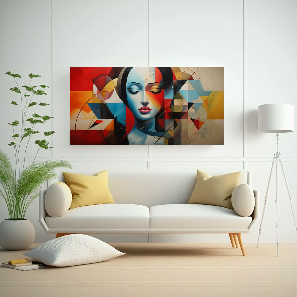 GENERICO - Pinturas Abstractas Figuras Geométricas Cuadro 100x50 Cm