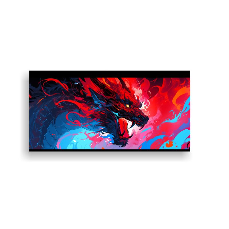 GENERICO - Pinturas De Vanguardia Dragón En Rojo Y Azul 80x40 Cm