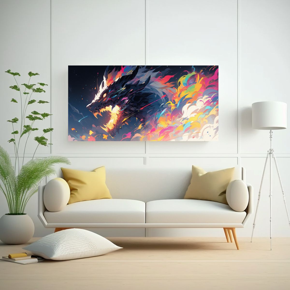 GENERICO - Pinturas Decorativas De Dragón En Colores 60x30 Cm