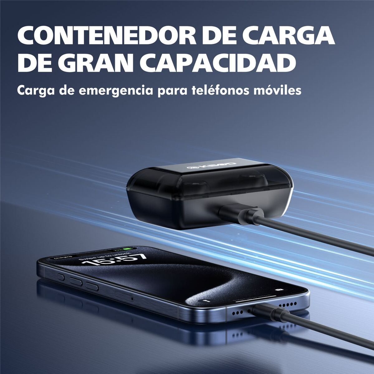 KBOD - Audífonos Bluetooth Kbod Tws C20 Con Powerbank En Su Estuche Negro