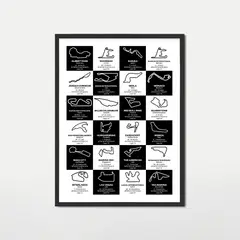 GENERICO - Cuadro Calendario F1 2025 Bandera a Cuadros