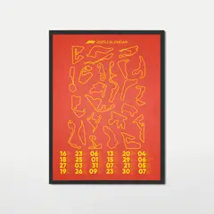 GENERICO - Cuadro decorativo Calendario F1 2025 Collage Circuitos