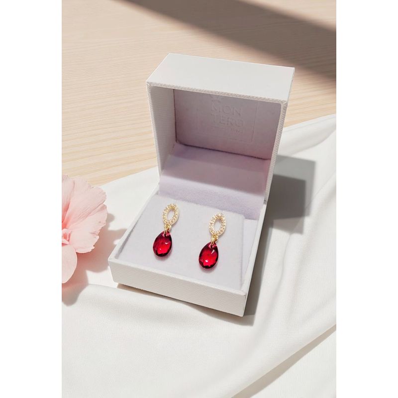 JOYAS MONTERO - Aros Gota de Luz Gold Cristales Genuinos Scarleth
