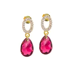 JOYAS MONTERO - Aros Gota de Luz Gold 24K creado con cristales de Swarovski® Scarleth