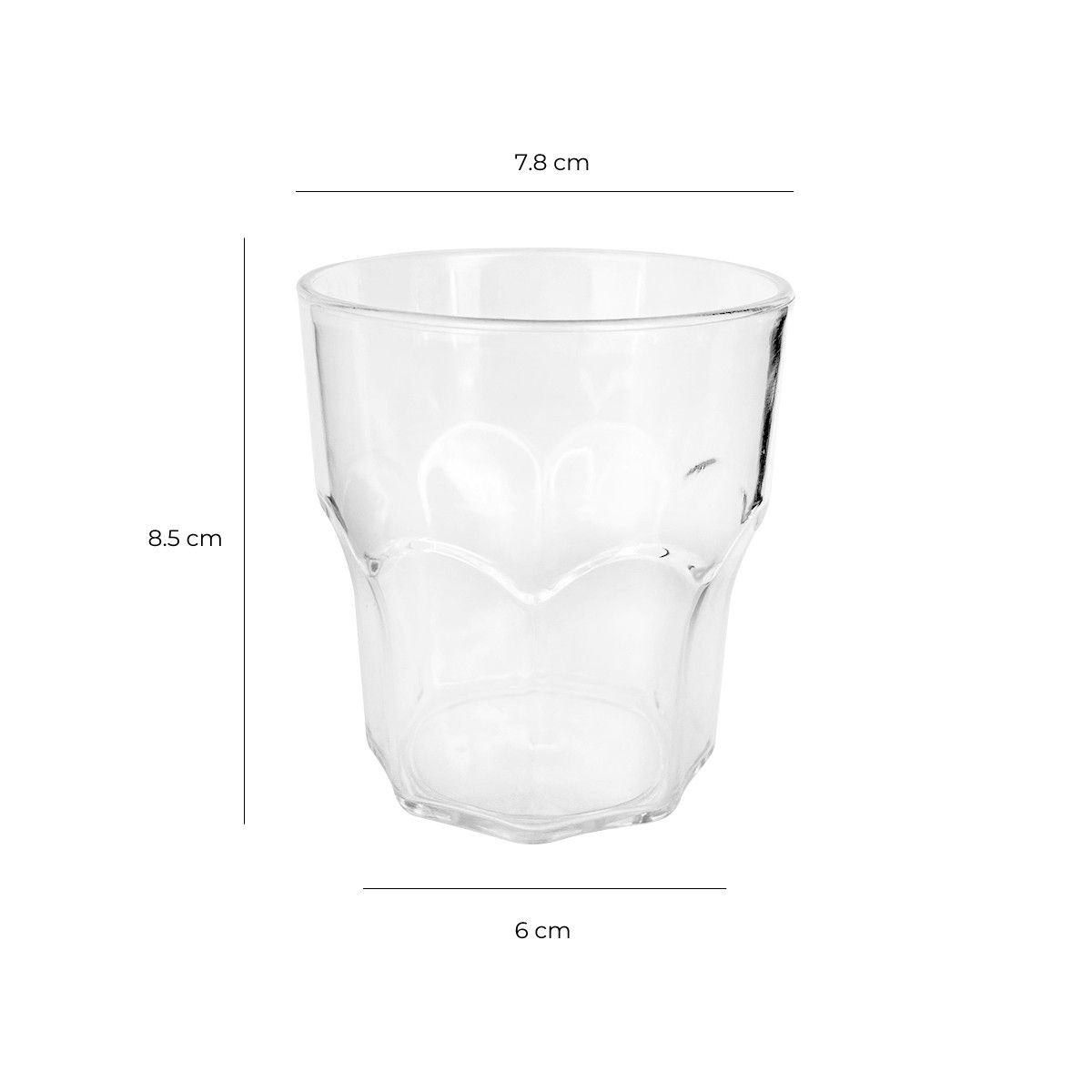 GENERICO - Set de 6 Vasos de  Whisky 280 Cc Transparente Policarbonato Irrompible
