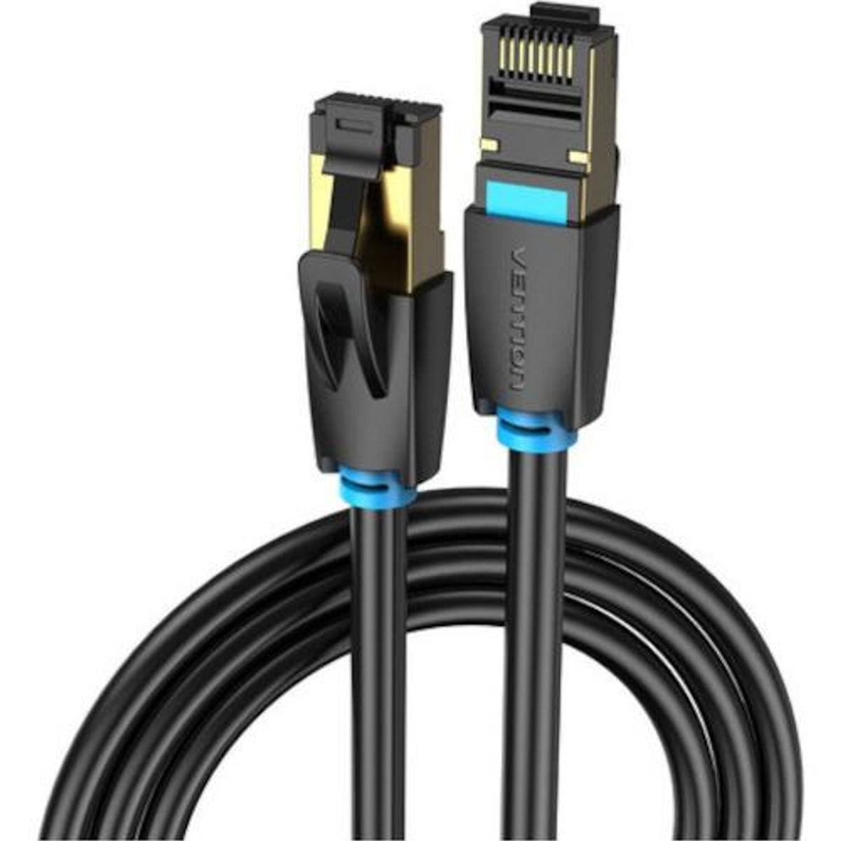 VENTION - Cable Red Ethernet Cat8 Rj45 40gbps De 2metros Compatible 5g - Negro