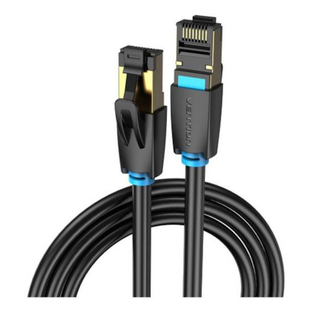 VENTION - Cable Red Ethernet Cat8 Rj45 40gbps De 2metros Compatible 5g - Negro