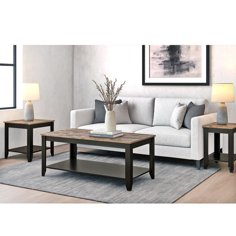 MSA MUEBLES SANTA ANA - Set 3 Mesas Centro Drag ASH