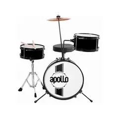 APOLLO - Bateria Para Niño 3 Piezas Color Negro EBN 3N