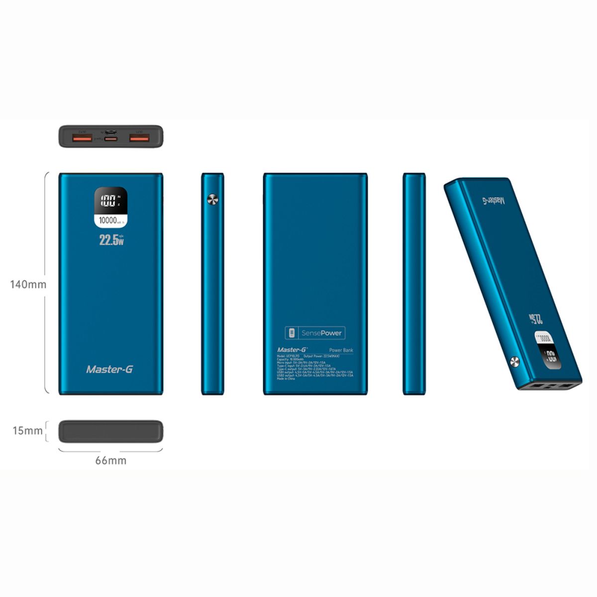 MASTER G - Master-G Batería Externa Power Bank 10.000 Mah