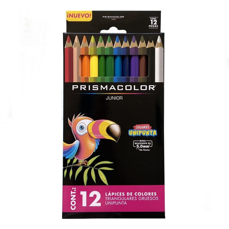 PRISMACOLOR - Lápices Prismacolor Junior 12 Colores Triangulares Gruesos