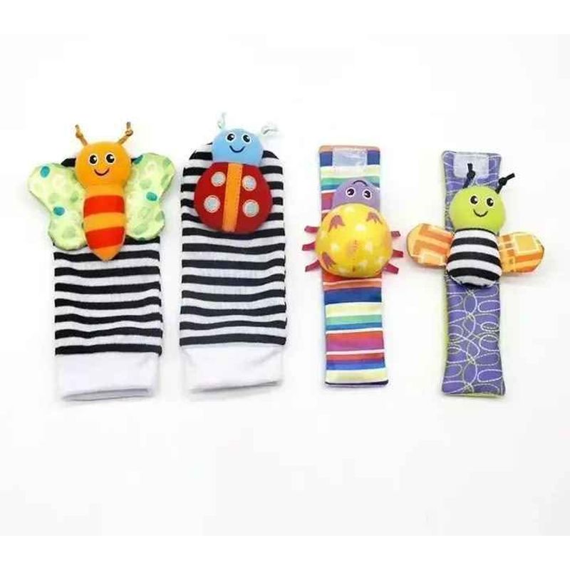 GENERICO - Pack 4unds calcetines y pulseras sensorial para bebé