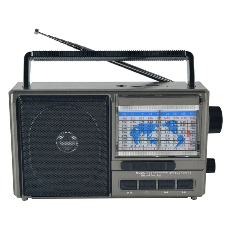 GENERICO - Radio Vintage FM AM SW USB BT TF Solar Pilas Recargable negro