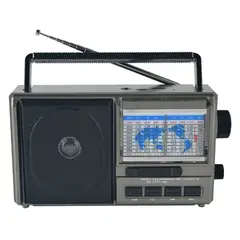 GENERICO - Radio Vintage FM AM SW USB BT TF Solar Pilas Recargable negro