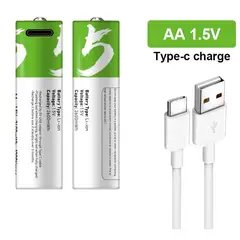 GENERICO - Pack 2 Pilas AA Litio Recargables USB C 2600mAh