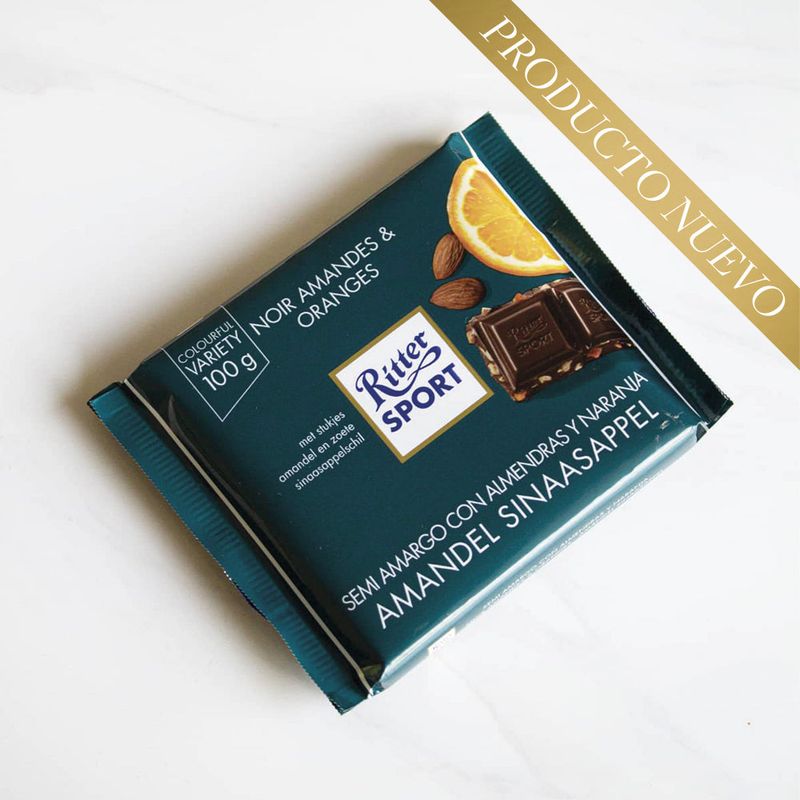 GENERICO - Chocolate semi amargo Almendra Naranja Ritter Sport 100 grs