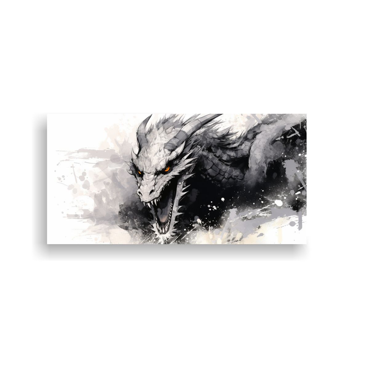 GENERICO - Pinturas Decorativas De Dragón En Blanco Y Negro 100x50 Cm