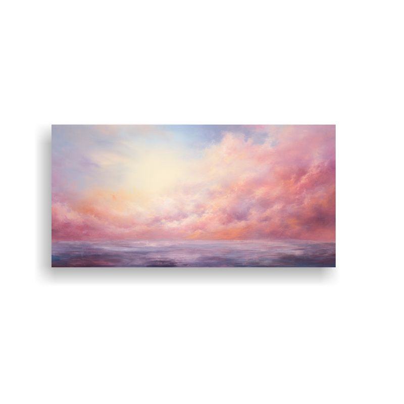 GENERICO - Cuadro Lienzo Abstracto Amanecer Y Atardecer En 100x50 Cm