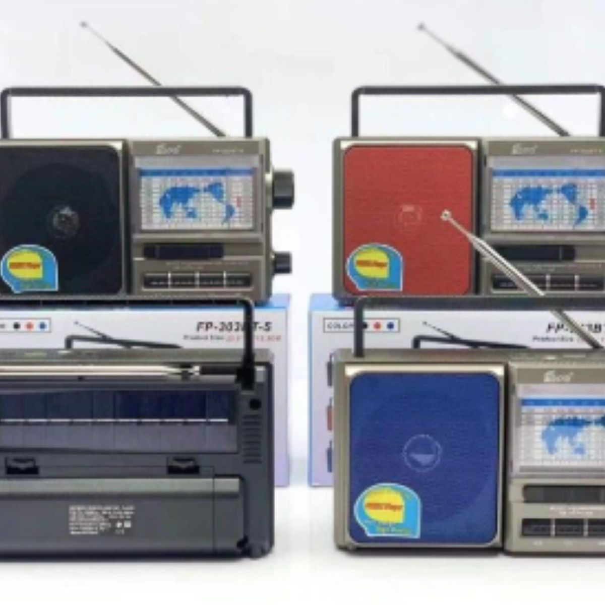 GENERICO - Radio Vintage FM AM SW USB BT TF Solar Pilas Recargable azul