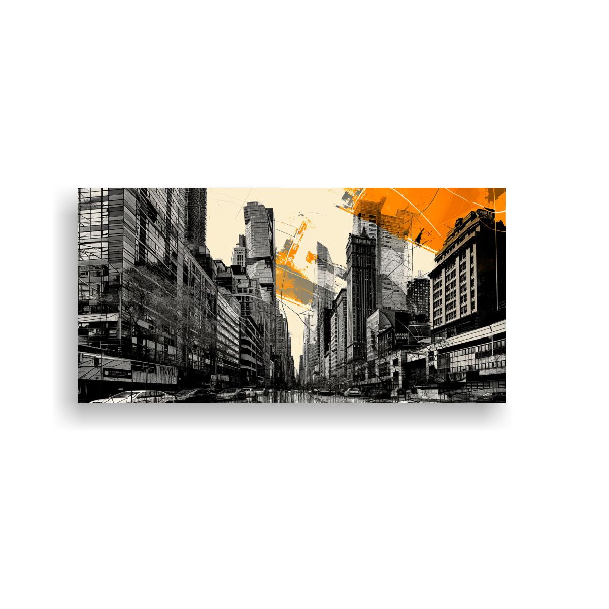 GENERICO - Cuadro En Bastidor Foto Urbana Blanco Y Negro 100x50 Cm